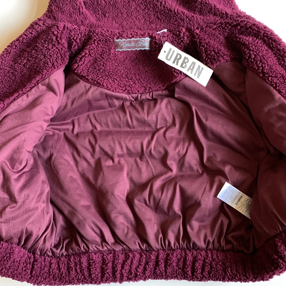 NWT Kimchi Blue UO Snow Bunny Piled Fleece Zip-Up Sherpa Jacket XS - Picture 8 of 10